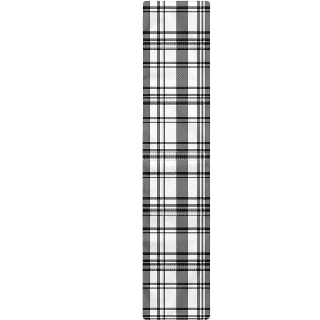 Black And White Madras Pattern Print Table Runner