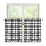 Black And White Madras Pattern Print Tier Curtains