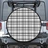 Black And White Madras Pattern Print Tire Cover