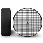 Black And White Madras Pattern Print Tire Cover With Camera Hole