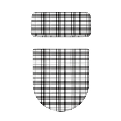 Black And White Madras Pattern Print Toilet Lid And Tank Cover Set