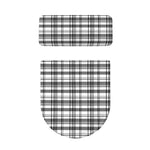 Black And White Madras Pattern Print Toilet Lid And Tank Cover Set