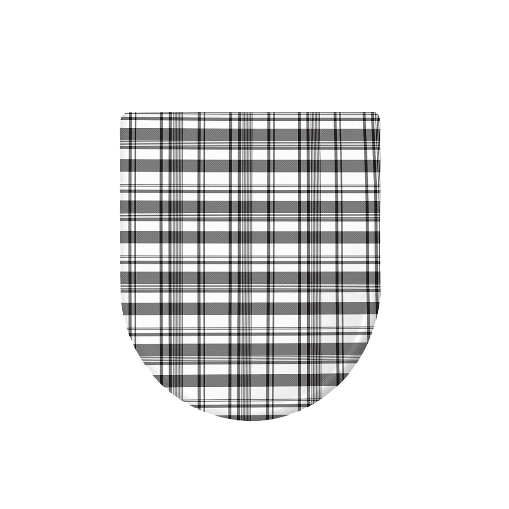 Black And White Madras Pattern Print Toilet Lid Cover