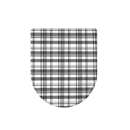 Black And White Madras Pattern Print Toilet Lid Cover