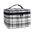Black And White Madras Pattern Print Travel Makeup Bag