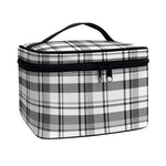 Black And White Madras Pattern Print Travel Makeup Bag