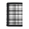 Black And White Madras Pattern Print Trifold Wallet