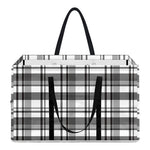 Black And White Madras Pattern Print Utility Tote Bag