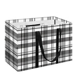 Black And White Madras Pattern Print Utility Tote Bag