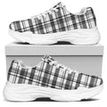 Black And White Madras Pattern Print White Chunky Shoes