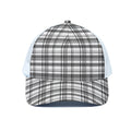 Black And White Madras Pattern Print White Mesh Trucker Hat