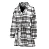 Black And White Madras Pattern Print Women's Bathrobe