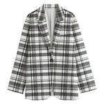 Black And White Madras Pattern Print Women's Blazer