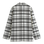 Black And White Madras Pattern Print Women's Blazer
