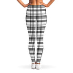 Black And White Madras Pattern Print Women's Leggings