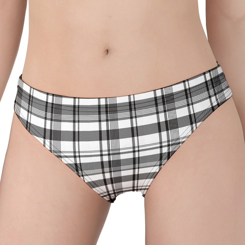 Black And White Madras Pattern Print Women's Panties