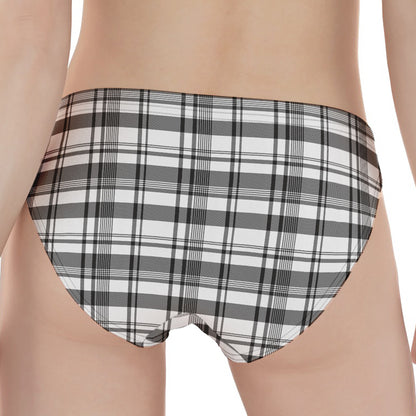 Black And White Madras Pattern Print Women's Panties