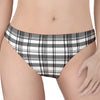 Black And White Madras Pattern Print Women's Thong