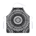 Black And White Mandala Print Adjustable Apron