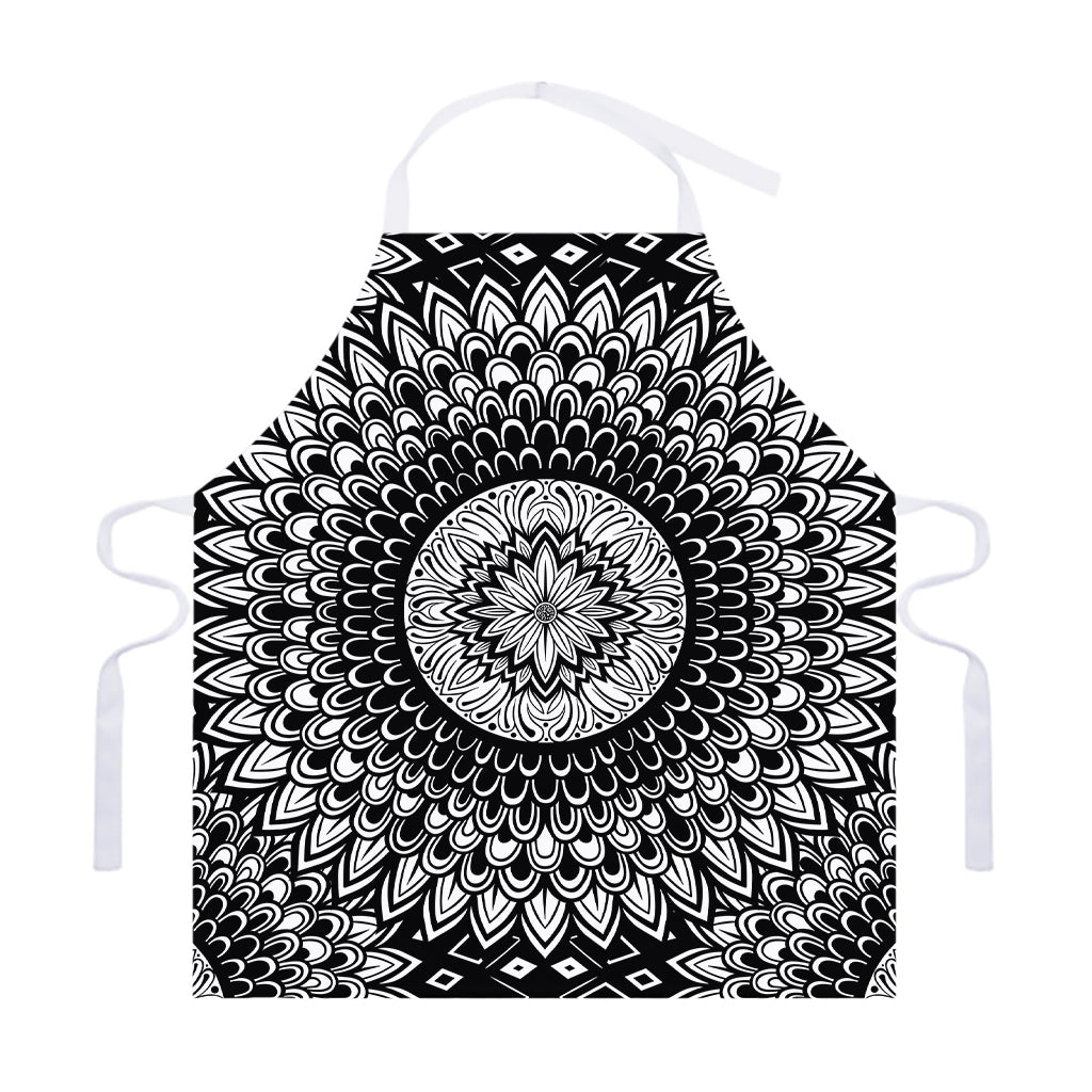 Black And White Mandala Print Adjustable Apron