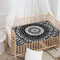 Black And White Mandala Print Baby Crib Sheet