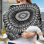 Black And White Mandala Print Baby Seat Cover