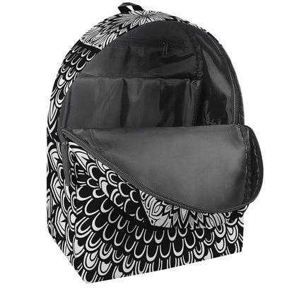 Black And White Mandala Print Backpack