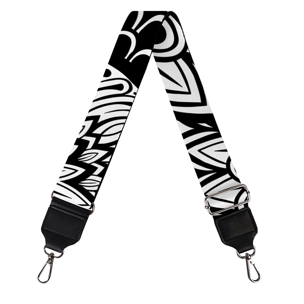 Black And White Mandala Print Bag Strap