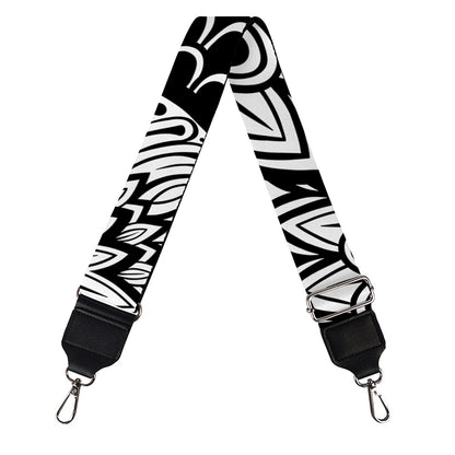 Black And White Mandala Print Bag Strap
