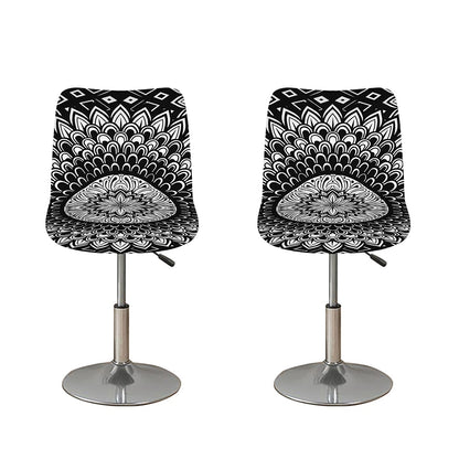 Black And White Mandala Print Bar Stool Covers
