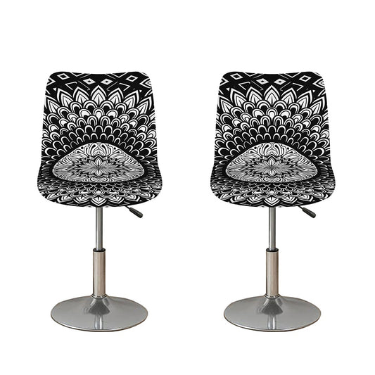 Black And White Mandala Print Bar Stool Covers