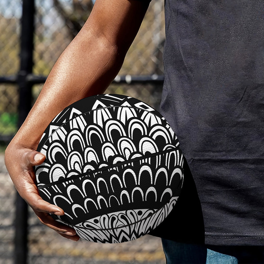 Black And White Mandala Print Basketball