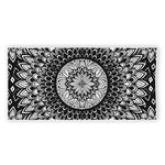 Black And White Mandala Print Beach Towel