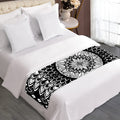 Black And White Mandala Print Bed Runner