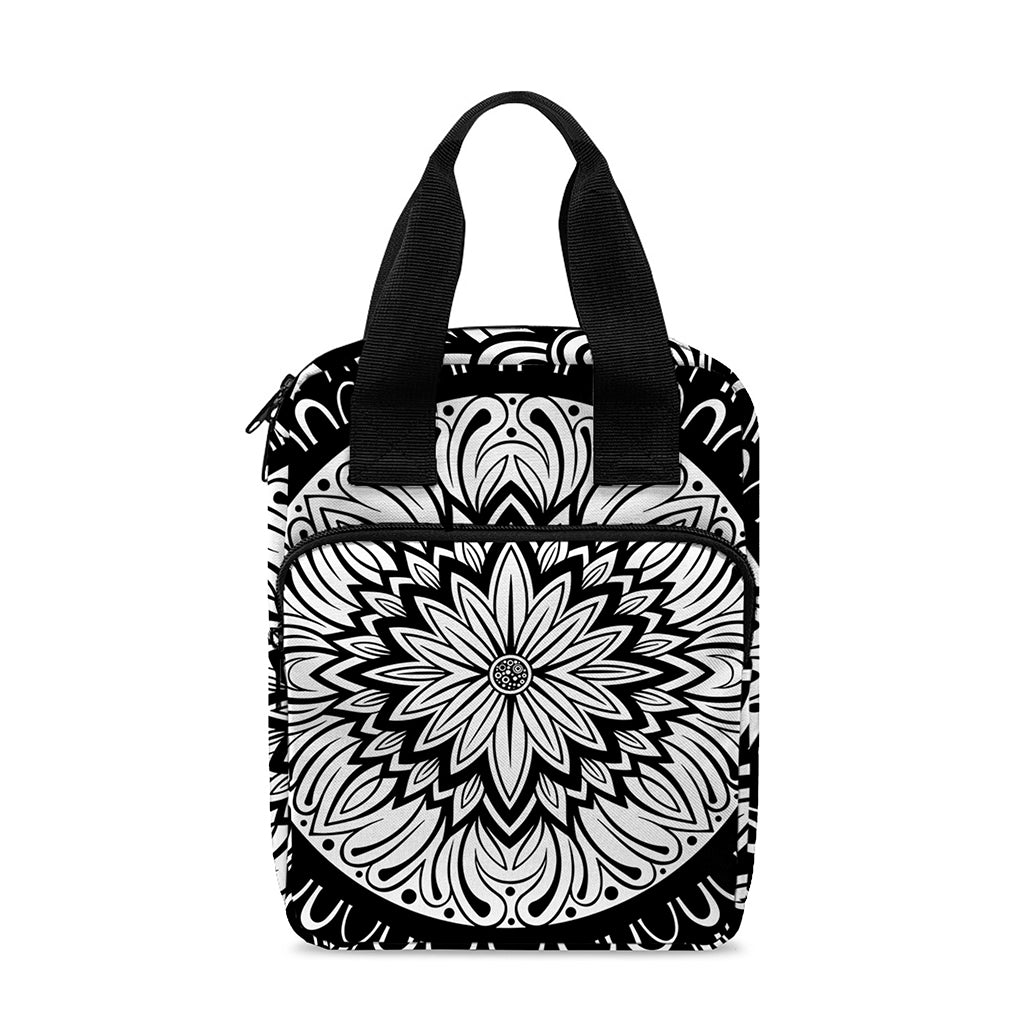 Black And White Mandala Print Bible Tote Bag