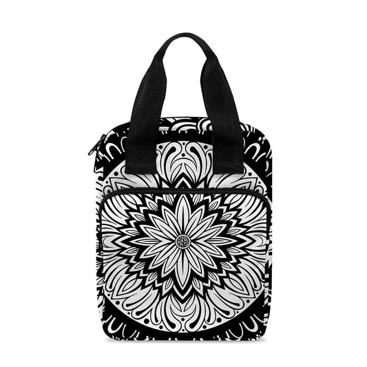 Black And White Mandala Print Bible Tote Bag