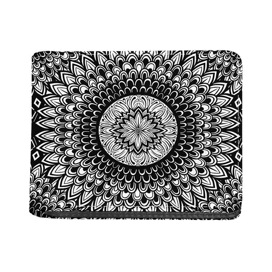 Black And White Mandala Print Bifold Wallet