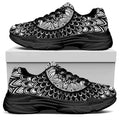 Black And White Mandala Print Black Chunky Shoes