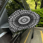 Black And White Mandala Print Car Side Mirror Covers