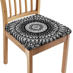 Black And White Mandala Print Chair Cushion Cover