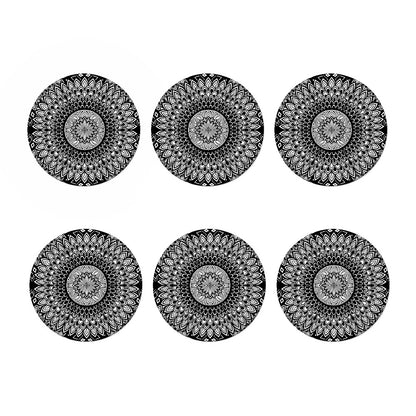 Black And White Mandala Print Coaster Set