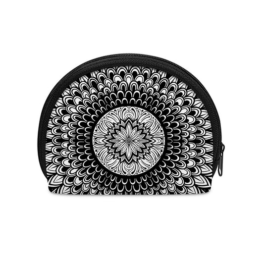 Black And White Mandala Print Coin Purse