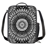 Black And White Mandala Print Crossbody Lunch Bag