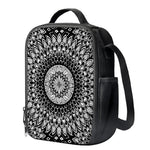 Black And White Mandala Print Crossbody Lunch Bag