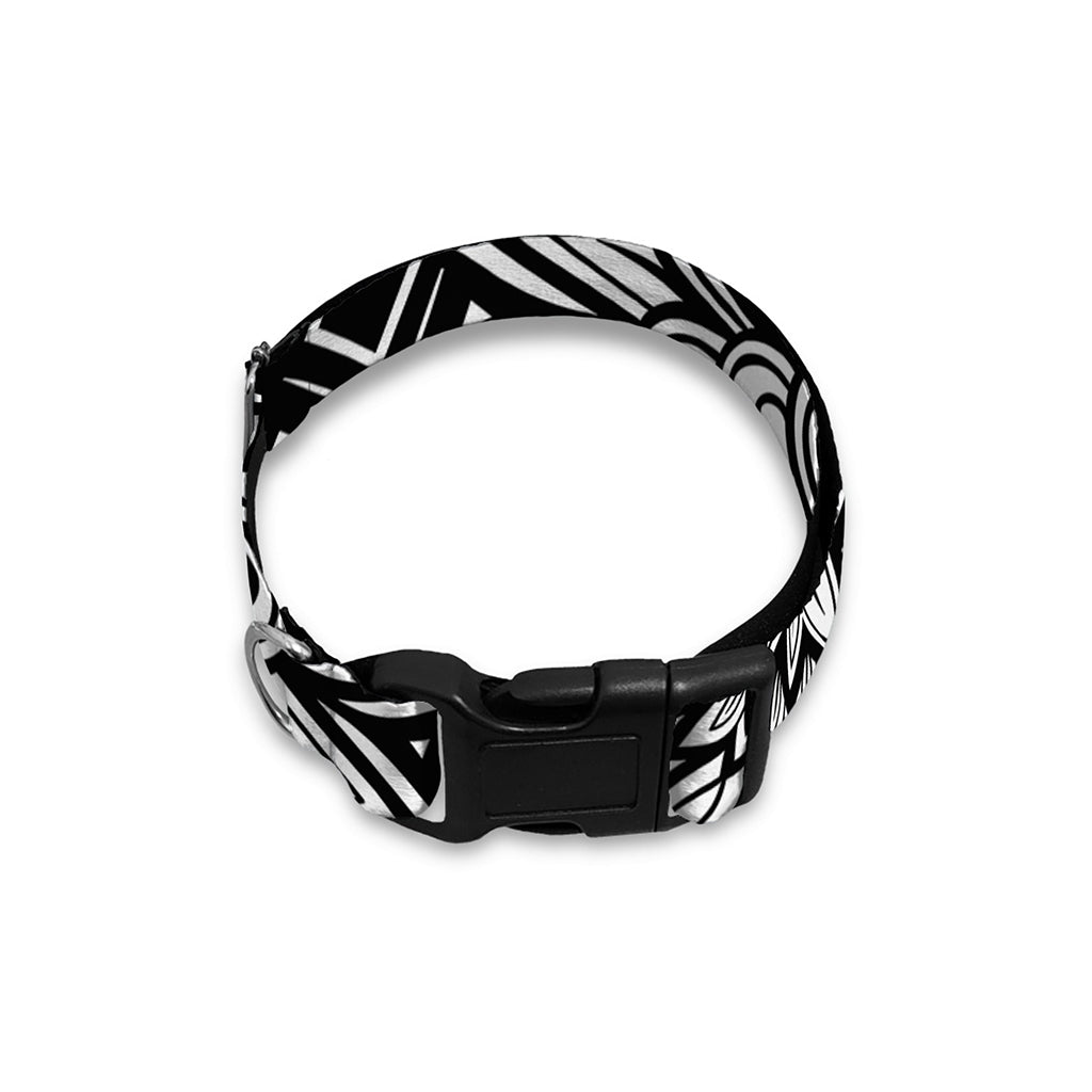 Black And White Mandala Print Dog Collar