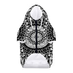 Black And White Mandala Print Dog Zip Up Hoodie