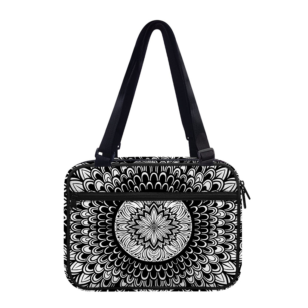 Black And White Mandala Print Double Strap Bible Bag
