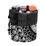 Black And White Mandala Print Drawstring Makeup Bag