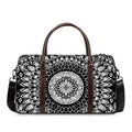 Black And White Mandala Print Duffel Bag