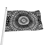 Black And White Mandala Print Flag